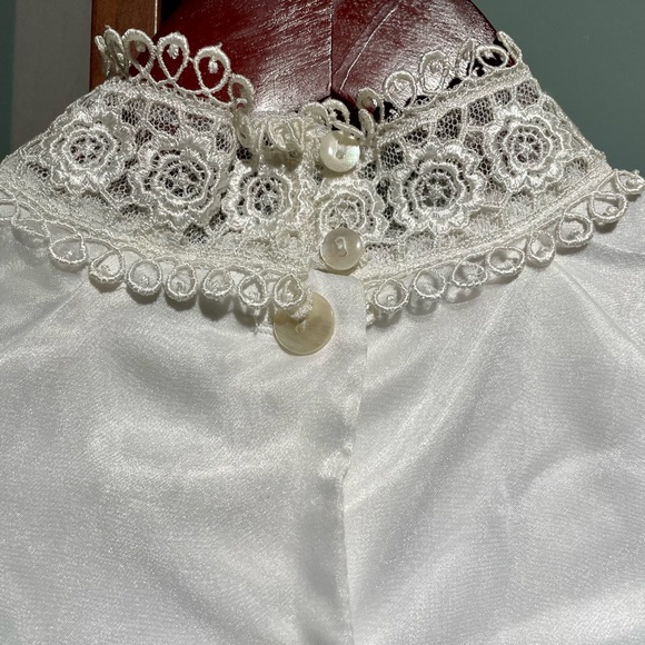 Scott McClintock Sportswear Vintage 80s White Lace Victorian Blouse Top Size 4 - Picture 4 of 8